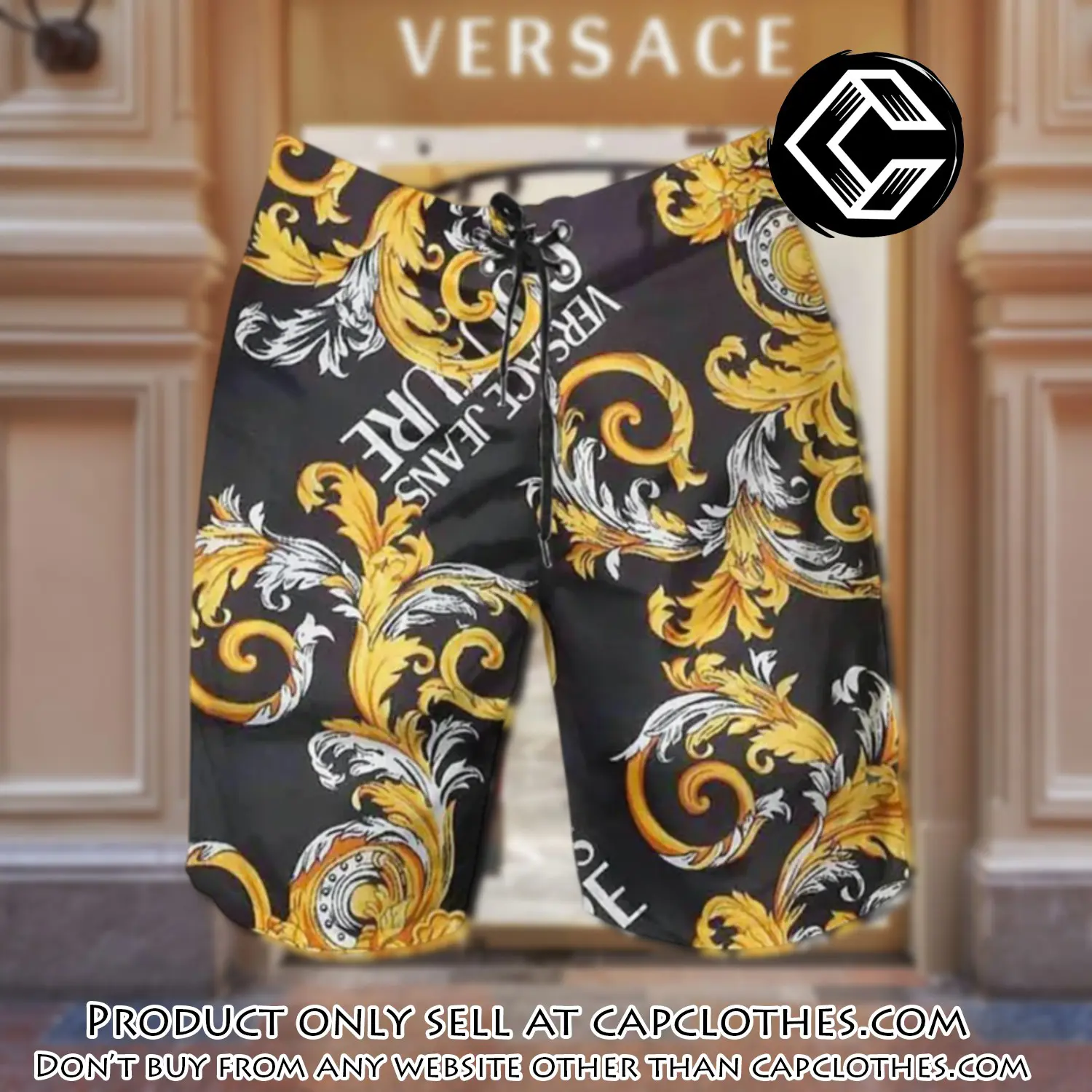 Versace golden black luxury brand premium fashion shorts for men cc5434214